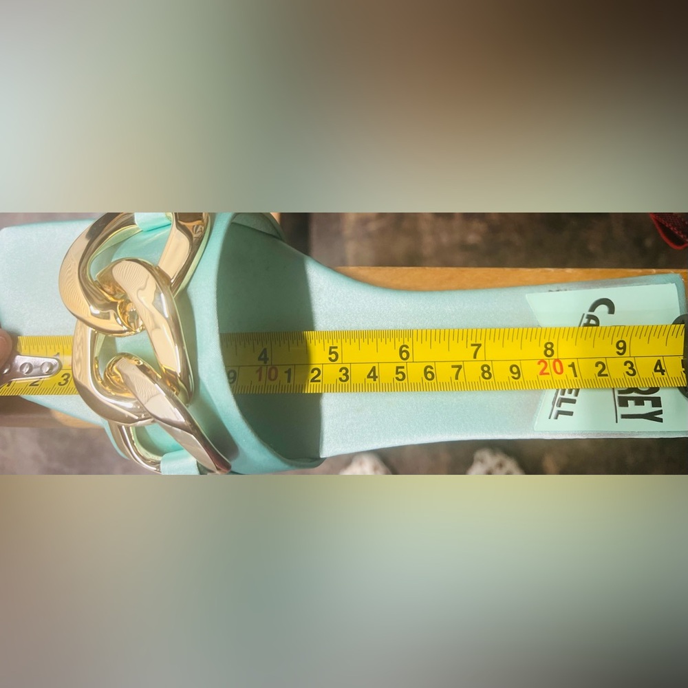 Jeffrey Campbell Mint Slides with Gold Chain - Picture 5 of 5